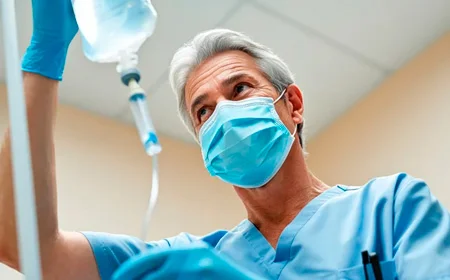 Врач с капельницей